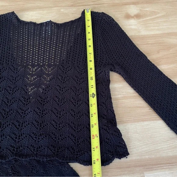 Y2K Rave Black Knit Cropped Shrug Cardigan Women’s Sz. Small 2000s VTG USA Made - Picture 14 of 14
